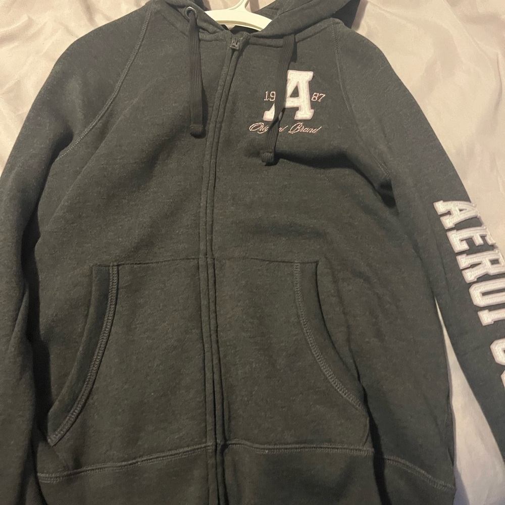 Aeropostale Dark Gray Zip-Up Hoodie size m brand new